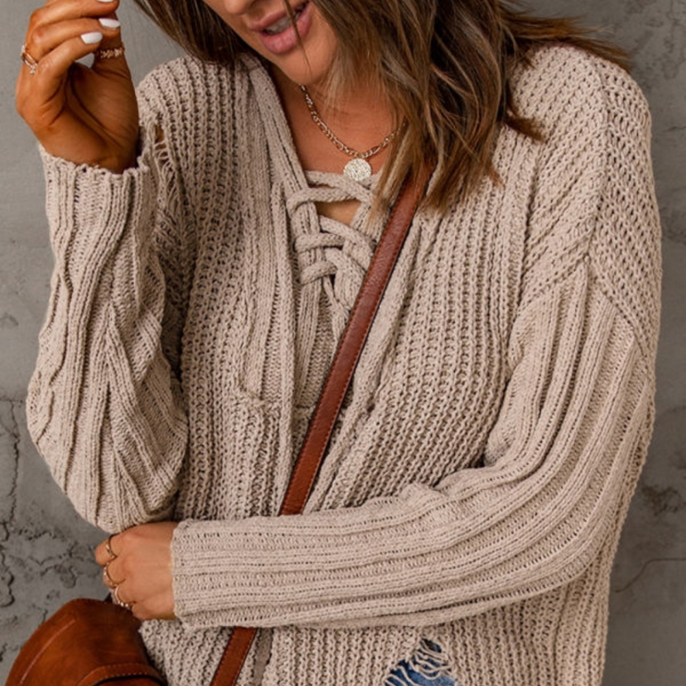 💜 New Distressed Sweater - Picture 2 of 9
